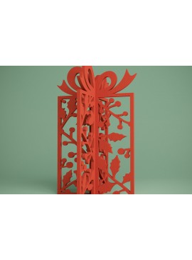 Σετ των 2 Intra απο ξύλο plywood 3mm-4mm πάχος 3D μόνιμο παρόν. Xmas Gift Δίασταση 15x15 cm INTRAFABR-81904313