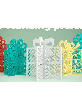 Σετ των 2 Intra απο ξύλο plywood 3mm-4mm πάχος 3D Standing Δώρα. Χριστουγεννιάτικα δώρα Δίασταση 15x15 cm INTRAFABR-81907585