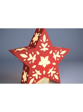 Σετ των 2 Intra απο ξύλο plywood 3mm-4mm πάχος Κοπή χαρτιού 3D Star Lantern. Φανάρι 3D Δίασταση 30x20 cm INTRAFABR-81727448