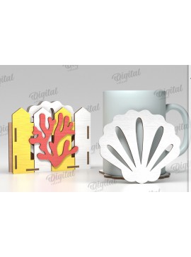 Σετ των 2 Intra απο ξύλο plywood 3mm-4mm πάχος Τρισδιάστατα καλοκαιρινά σουβέρ με Box  Δίασταση 30x20 cm INTRAFABR-121122715