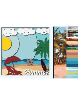 Σετ των 2 Intra απο ξύλο plywood 3mm-4mm πάχος 3D Summer Paper Cut Δίασταση 1200x1200 cm INTRAFABR-31766855