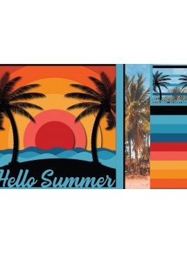 Σετ των 2 Intra απο ξύλο plywood 3mm-4mm πάχος 3D Summer Paper Cut Δίασταση 1200x1200 cm INTRAFABR-31714257