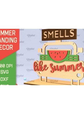 Σετ των 2 Intra απο ξύλο plywood 3mm-4mm πάχος Τρισδιάστατη καλοκαιρινή όρθια διακόσμηση κοπής με λέιζερ Δίασταση 30x20 cm INTRAFABR-95119045