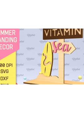 Σετ των 2 Intra απο ξύλο plywood 3mm-4mm πάχος Τρισδιάστατη καλοκαιρινή όρθια διακόσμηση κοπής με λέιζερ Δίασταση 30x20 cm INTRAFABR-95119058