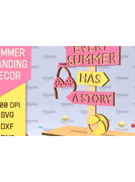 Σετ των 2 Intra απο ξύλο plywood 3mm-4mm πάχος Τρισδιάστατη καλοκαιρινή όρθια διακόσμηση κοπής με λέιζερ Δίασταση 30x20 cm INTRAFABR-95119256