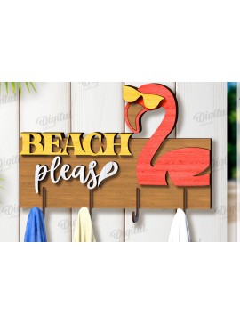 Σετ των 2 Intra απο ξύλο plywood 3mm-4mm πάχος Τρισδιάστατη θερινή κρεμάστρα για πετσέτες με λέιζερ Δίασταση 30x20 cm INTRAFABR-121906276