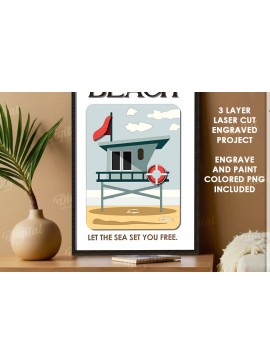 Intra απο ξύλο plywood 3mm-4mm πάχος Τρισδιάστατη καλοκαιρινής τέχνης τοίχων Δίασταση 40x40 cm INTRAFABR-123362489