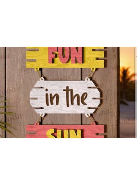 Σετ των 2 Intra απο ξύλο plywood 3mm-4mm πάχος Τρισδιάστατη καλοκαιρινή διακόσμηση τοίχου με λέιζερ Δίασταση 30x20 cm INTRAFABR-121123662