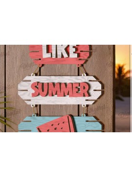 Intra απο ξύλο plywood 3mm-4mm πάχος Τρισδιάστατη καλοκαιρινή διακόσμηση τοίχου με λέιζερ Δίασταση 30x20 cm INTRAFABR-121123841