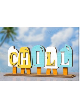 Σετ των 2 Intra απο ξύλο plywood 3mm-4mm πάχος Τρισδιάστατο θερινό περίπτερο λέξεων Δίασταση 30x20 cm INTRAFABR-119975275