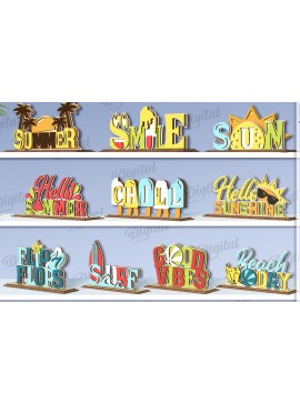 Intra απο ξύλο plywood 3mm-4mm πάχος 3D Summer Word Stand κοπής με λέιζερ Δίασταση 30x20 cm INTRAFABR-120104589