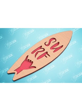 Intra απο ξύλο plywood 3mm-4mm πάχος 3D Surf | Ξύλινη σανίδα του σερφ Δίασταση 30x20 cm INTRAFABR-99664439