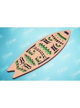 Intra απο ξύλο plywood 3mm-4mm πάχος 3D Surf | Ξύλινη σανίδα του σερφ Δίασταση 30x20 cm INTRAFABR-99664389
