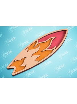 Σετ των 2 Intra απο ξύλο plywood 3mm-4mm πάχος 3D Surf | Ξύλινη σανίδα του σερφ Δίασταση 30x20 cm INTRAFABR-99664398