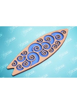 Σετ των 2 Intra απο ξύλο plywood 3mm-4mm πάχος 3D Surf | Ξύλινη σανίδα του σερφ Δίασταση 30x20 cm INTRAFABR-99664416