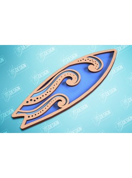 Σετ των 2 Intra απο ξύλο plywood 3mm-4mm πάχος 3D Surf | Ξύλινη σανίδα του σερφ Δίασταση 30x20 cm INTRAFABR-99664425