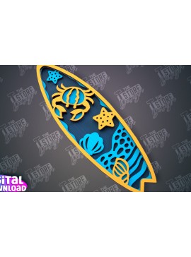 Σετ των 2 Intra απο ξύλο plywood 3mm-4mm πάχος 3D Surf | Ξύλινες σανίδες του σερφ Δίασταση 30x20 cm INTRAFABR-100125782