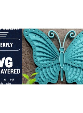 Σετ των 3 Intra απο ξύλο plywood 3mm-4mm πάχος Χαρτί 3D Butterfly Multilayered Δίασταση 1200x1200 cm INTRAFABR-70559474