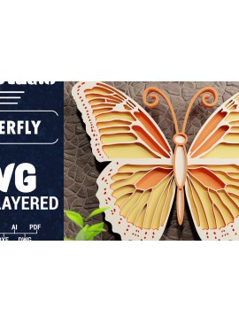 Σετ των 2 Intra απο ξύλο plywood 3mm-4mm πάχος Χαρτί 3D Butterfly Multilayered Δίασταση 1200x1200 cm INTRAFABR-71036358
