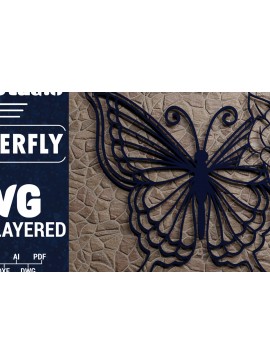 Σετ των 2 Intra απο ξύλο plywood 3mm-4mm πάχος Χαρτί 3D Butterfly Multilayered Δίασταση 1200x1200 cm INTRAFABR-72484963