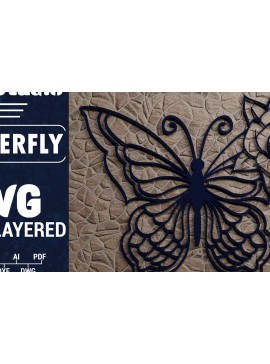 Σετ των 2 Intra απο ξύλο plywood 3mm-4mm πάχος Χαρτί 3D Butterfly Multilayered Δίασταση 1200x1200 cm INTRAFABR-72484966