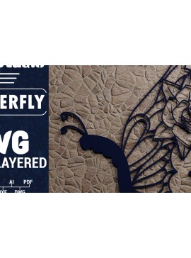 Σετ των 2 Intra απο ξύλο plywood 3mm-4mm πάχος Χαρτί 3D Butterfly Multilayered Δίασταση 1200x1200 cm INTRAFABR-72484984