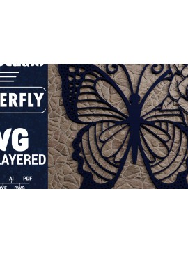Σετ των 2 Intra απο ξύλο plywood 3mm-4mm πάχος Χαρτί 3D Butterfly Multilayered Δίασταση 1200x1200 cm INTRAFABR-72484987