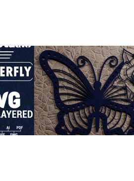 Σετ των 2 Intra απο ξύλο plywood 3mm-4mm πάχος Χαρτί 3D Butterfly Multilayered Δίασταση 1200x1200 cm INTRAFABR-72484990