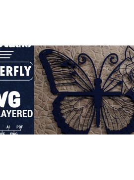 Σετ των 2 Intra απο ξύλο plywood 3mm-4mm πάχος Χαρτί 3D Butterfly Multilayered Δίασταση 1200x1200 cm INTRAFABR-72485002