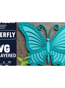 Σετ των 2 Intra απο ξύλο plywood 3mm-4mm πάχος Χαρτί 3D Butterfly Multilayered Δίασταση 1200x1200 cm INTRAFABR-72514807