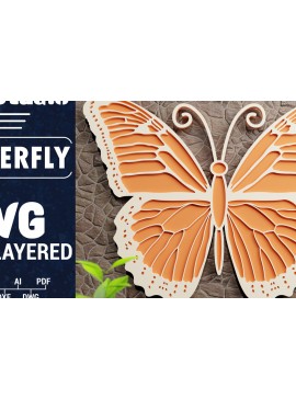 Σετ των 2 Intra απο ξύλο plywood 3mm-4mm πάχος Χαρτί 3D Butterfly Multilayered Δίασταση 1200x1200 cm INTRAFABR-72514820