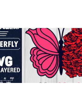 Σετ των 2 Intra απο ξύλο plywood 3mm-4mm πάχος Χαρτί 3D Butterfly Multilayered Δίασταση 1200x1200 cm INTRAFABR-88791834