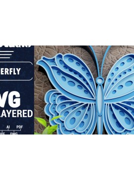 Σετ των 2 Intra απο ξύλο plywood 3mm-4mm πάχος Χαρτί 3D Butterfly Multilayered Δίασταση 1200x1200 cm INTRAFABR-70383458