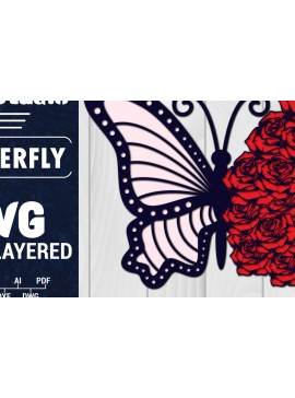 Σετ των 2 Intra απο ξύλο plywood 3mm-4mm πάχος Χαρτί 3D Butterfly Multilayered Δίασταση 1200x1200 cm INTRAFABR-88791846