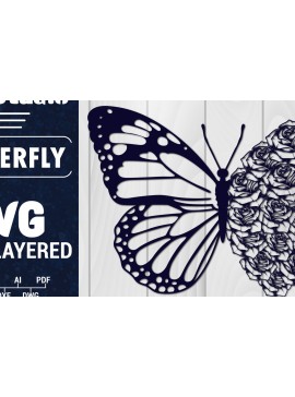 Σετ των 2 Intra απο ξύλο plywood 3mm-4mm πάχος Χαρτί 3D Butterfly Multilayered Δίασταση 1500x1500 cm INTRAFABR-88861563