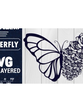 Σετ των 2 Intra απο ξύλο plywood 3mm-4mm πάχος Χαρτί 3D Butterfly Multilayered Δίασταση 1500x1500 cm INTRAFABR-88861569