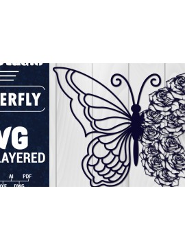 Σετ των 2 Intra απο ξύλο plywood 3mm-4mm πάχος Χαρτί 3D Butterfly Multilayered Δίασταση 1500x1500 cm INTRAFABR-88861582