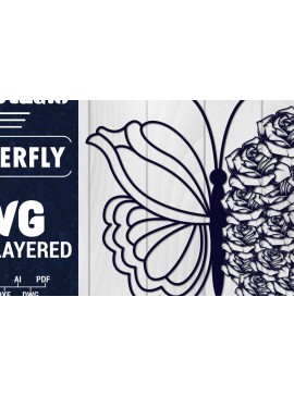 Σετ των 2 Intra απο ξύλο plywood 3mm-4mm πάχος Χαρτί 3D Butterfly Multilayered Δίασταση 1500x1500 cm INTRAFABR-88861588