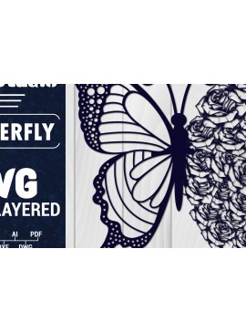 Σετ των 2 Intra απο ξύλο plywood 3mm-4mm πάχος Χαρτί 3D Butterfly Multilayered Δίασταση 1500x1500 cm INTRAFABR-88861591
