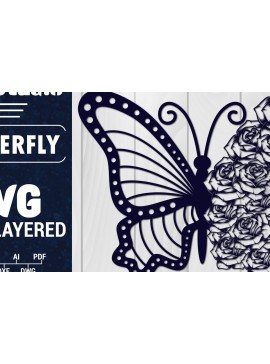 Σετ των 2 Intra απο ξύλο plywood 3mm-4mm πάχος Χαρτί 3D Butterfly Multilayered Δίασταση 1500x1500 cm INTRAFABR-88861596