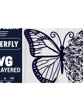 Σετ των 2 Intra απο ξύλο plywood 3mm-4mm πάχος Χαρτί 3D Butterfly Multilayered Δίασταση 1500x1500 cm INTRAFABR-88861599