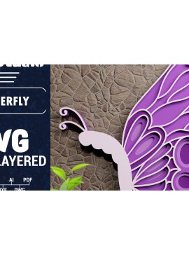 Σετ των 3 Intra απο ξύλο plywood 3mm-4mm πάχος Χαρτί 3D Butterfly Multilayered Δίασταση 1200x1200 cm INTRAFABR-70438046