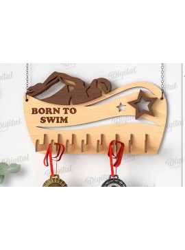 Intra απο ξύλο plywood 3mm-4mm πάχος Τρισδιάστατη θήκη μετάλλων κολύμβησης με λέιζερ Δίασταση 30x20 cm INTRAFABR-119316829