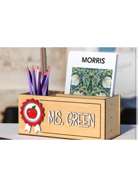 Σετ των 2 Intra απο ξύλο plywood 3mm-4mm πάχος Τρισδιάστατη θήκη μολυβιού Teacher Cut  Δίασταση 30x20 cm INTRAFABR-120586674