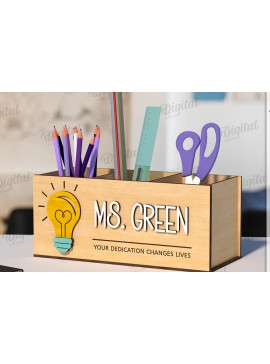 Σετ των 2 Intra απο ξύλο plywood 3mm-4mm πάχος Τρισδιάστατη θήκη μολυβιού Teacher Cut  Δίασταση 30x20 cm INTRAFABR-120585819