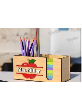 Σετ των 2 Intra απο ξύλο plywood 3mm-4mm πάχος Τρισδιάστατη θήκη μολυβιού Teacher Cut  Δίασταση 30x20 cm INTRAFABR-120586178