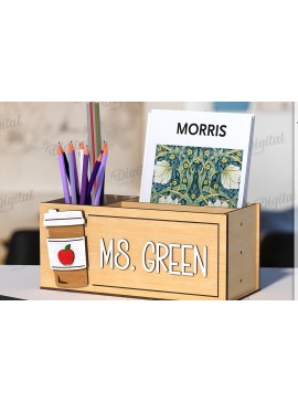 Σετ των 2 Intra απο ξύλο plywood 3mm-4mm πάχος Τρισδιάστατη θήκη μολυβιού Teacher Cut  Δίασταση 30x20 cm INTRAFABR-120586552