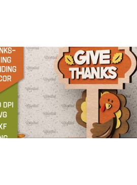 Σετ των 2 Intra απο ξύλο plywood 3mm-4mm πάχος Τρισδιάστατη για την ημέρα των ευχαριστιών Δίασταση 30x20 cm INTRAFABR-105940580