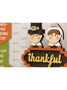 Σετ των 2 Intra απο ξύλο plywood 3mm-4mm πάχος Τρισδιάστατη για την ημέρα των ευχαριστιών Δίασταση 30x20 cm INTRAFABR-105940668