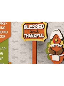 Σετ των 2 Intra απο ξύλο plywood 3mm-4mm πάχος Τρισδιάστατη για την ημέρα των ευχαριστιών Δίασταση 30x20 cm INTRAFABR-105940839